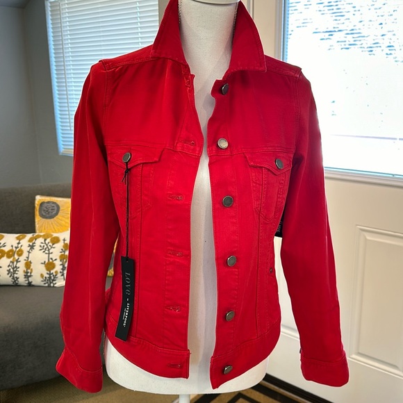 LIVERPOOL TRUCKER DENIM RED JACKET - Picture 1 of 13